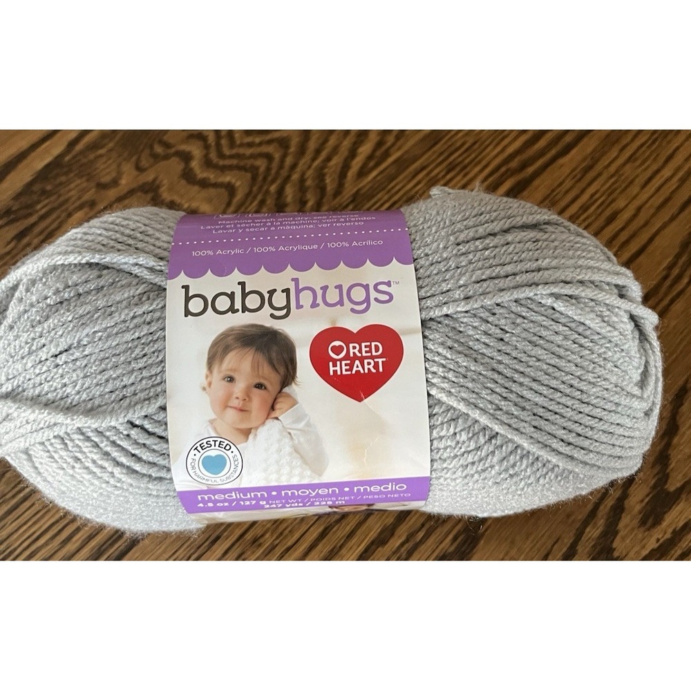 Red Heart Baby Hugs Skein Yarn Color Dolphin Gray Grey‎ Medium 4 247 Yds Soft